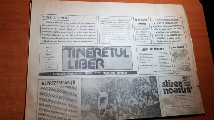 ziarul tineretul liber 16 ianuarie 1990