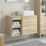 Cumpara ieftin Set dulap baie 2 buc. Stejar Sonoma 83 x 35 x 80 cm