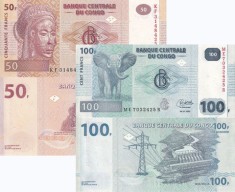 !!! CONGO - SET 50 + 100 FRANCI 2022 - P 97 B , 98 B - UNC / SEMN NOUA /OBERTHUR foto