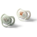 BabyOno Take Care Symmetrical Silicone Soothers suzetă Day &amp; Night 6-18m+ 2 buc