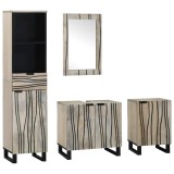 Cumpara ieftin Set de mobilier pentru baie 4 buc. Maro Nuc Lemn prelucrat