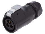 Conector Circular Mufă 20mm 3-PIN Aurit 20A Tată