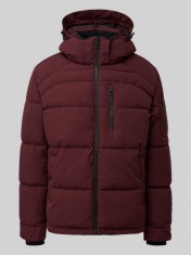 Geaca matlasata barbati cu gluga, croiala Regulr fit, Visiniu (Marime: XL)