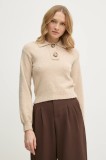 United Colors of Benetton pulover din amestec de l&acirc;nă femei, culoarea bej, 10R2D3013