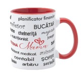 Cana maner rosu personalizata 8 Martie, Ziua Mamei, INOVATIX&reg;. 330ml