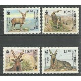 UZBEKISTAN 1995 WWF FAUNA PROTEJATA CAPRE DE HIMALAYA