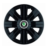 Cumpara ieftin Set 4 Capace Roti pentru Skoda, model Cosmos Black, R15