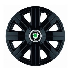 Set 4 Capace Roti pentru Skoda, model Cosmos Black, R15