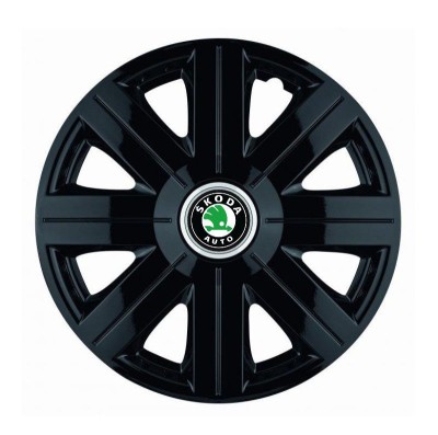 Set 4 Capace Roti pentru Skoda, model Cosmos Black, R15 foto