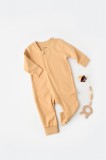Cumpara ieftin Salopeta cu fermoar cu maneca lunga si pantaloni lungi - 100%bumbac organic - Mustar, BabyCosy (Marime: 6-9 luni)
