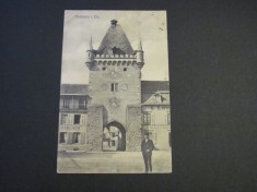 Carte poștală veche Alsacia &ndash; T&uuml;rkheim, Turnul Medieval (cel mai probabil din perioada 1900&ndash;1940)