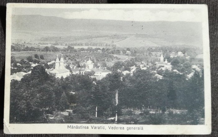 Carte postala, Manastirea Varatic, vedere generala, 1928