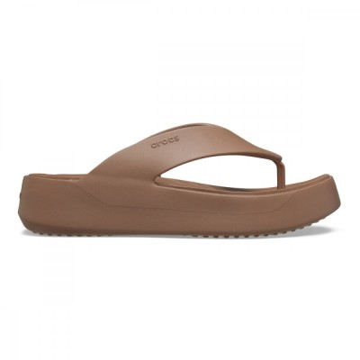 Slapi Crocs Getaway Platform Flip Maro - Latte foto