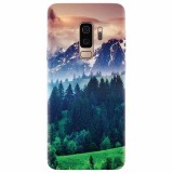 Husa silicon pentru Samsung S9 Plus, Forest Hills Snowy Mountains And Sunset Clouds
