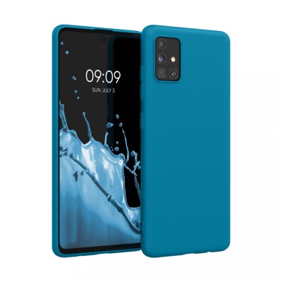 Husa Kwmobile pentru Samsung Galaxy A51, Silicon, Albastru, 51196.224 foto
