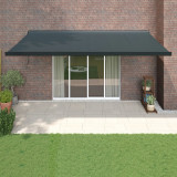 VidaXL Copertină retractabilă, antracit, 5x3 m, textil și aluminiu