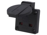 Conector alimentare AC 2P PE 250VAC 16A negru PIN 3