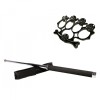 Set Autoaparare: Baston Telescopic Argintiu 65cm + Box Rozeta Craniu Negru Otel - Ideal pentru Protectie si Siguranta