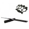 Set baston telescopic 65 cm argintiu + box-rozeta craniu negru