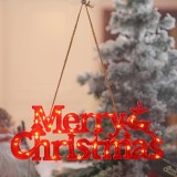 Instalatie led de craciun, 3d, lumina calda, merry christmas, rosu, Oem