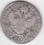 AUSTRIA 20 KREUZER 1826 E ALBA IULIA, Europa, Argint