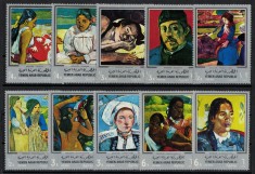 YEMEN 1968 - Picturi, Paul Gauguin / serie completa MNH foto