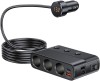 Prelungitor priza auto cu adaptor 7 in 1, 128W, 3x soclu auto, 3 x USB, Quick Charge 3.0, 1 x USB-C, afisaj display voltaj