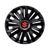 Set 4 capace roti Negre Cu Inel Cromat Royal R15 Compatibil Cu Suzuki, Autohelix MSA