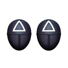 Set doua masti pentru carnaval, Squid Game, Triunghi, Negru