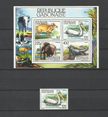 GABON 1983 FAUNA PASARI SI ANIMALE SALBATICE