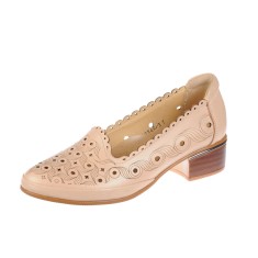 Pantofi dama din piele naturala Dyany Simina, bej, 37 foto