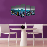 Tablou MDF ( 5 buc ) New York, Multicolor, 60x110 cm, Charm