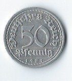 Moneda 50 pfennig 1921 G - Germania