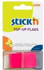 Film Index Autoadeziv 45 X 25mm, 50 File/set, Cu Dispenser, Stick&quot;n Pop-up - Magenta