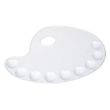 Paletă Pictură, Model Oval, 9 Compartimente, Plastic, Alb