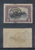 Emisiunea Oradea 1919 Parlament Koztarsasag 3 Lei eroare sursarj deplasat MNH, Nestampilat