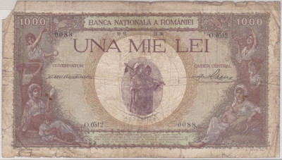 ROMANIA 1000 LEI 1936 SUPRATIPAR uzata foto