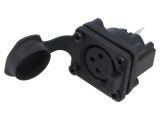 Conector XLR AMPHENOL AXS3FP1V 3 pini IP65 drept THT 15A 133V