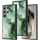 Hus&Auml; pentru samsung galaxy s25 ultra, marble lc, protec&Egrave;ie camer&Auml;, anti&Egrave;oc, design slim, alb - verde