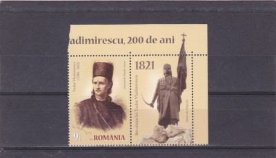 ROMANIA 2021 - TUDOR VLADIMIRESCU, VINIETA 1, MNH - LP 2328 foto