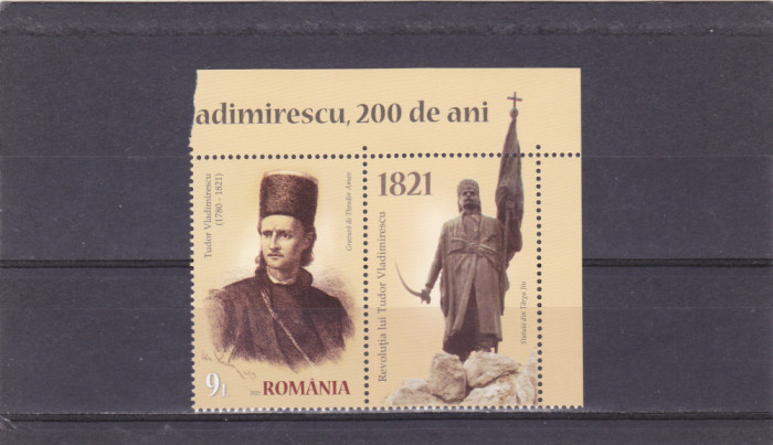 ROMANIA 2021 - TUDOR VLADIMIRESCU, VINIETA 1, MNH - LP 2328