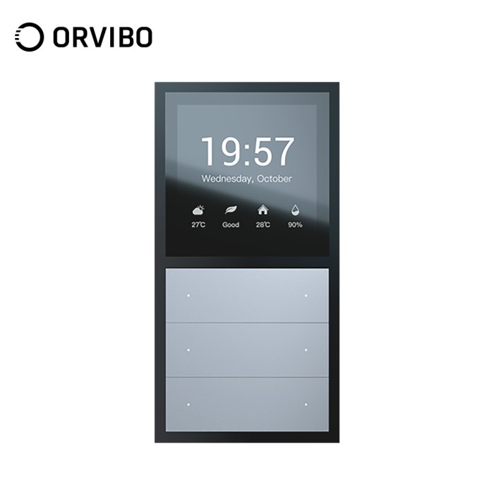 Panou multifunctional Smart Orvibo MixPad, Senzor temperatura, Senzor umiditate, Protocol Zigbee, Control lumini, Control rulouri exterioare, draperii