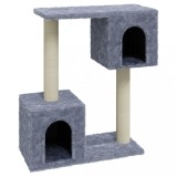 Cumpara ieftin Ansamblu pisici, stalpi din funie sisal, gri deschis, 60 cm