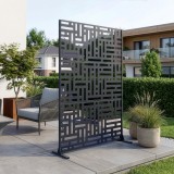 Paravan de gradina si separator Bernalda 180x120 cm din otel antracit