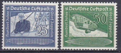 DB1 Aviatie Centenar Graf Zeppelin 1938 Germania 2 v. MNH foto