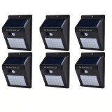 Set format din 6 lampi solare de perete cu iluminare continuua si lumina cu 48 leduri