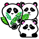 Sticker decorativ, Urs Panda, Alb, 60 cm, 10170ST
