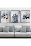 Set de afișe islamice QPLGTU, pictură pe p&acirc;nză cu marmură, afiș pe p&acirc;nză cu artă arabă, decor pentru peretele din living sau dormitor, afiș pe p&acirc;nză p