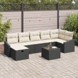 VidaXL Set de canapele pentru grădină 8 pcs Negru 55 x 62 x 69 cm