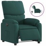 Cumpara ieftin Fotoliu rabatabil electric, verde inchis, material textil